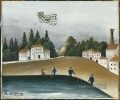 Die Fischer und das Zweiflugzeug 1908 Henri Rousseau Post Impressionismus Naive Primitivismus